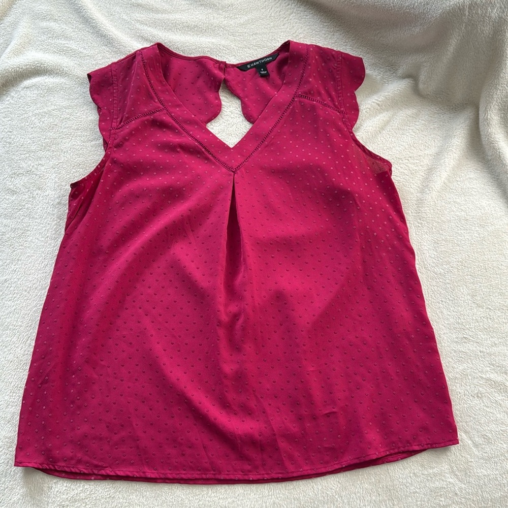 41 Hawthorn Gina Scalloped Sleeve Blouse - Magenta - Medium - Barely worn
